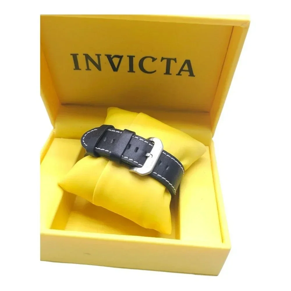 Invicta Pro Diver Black Dial Green Bezel Black Leather Men's Watch 22072 in Box